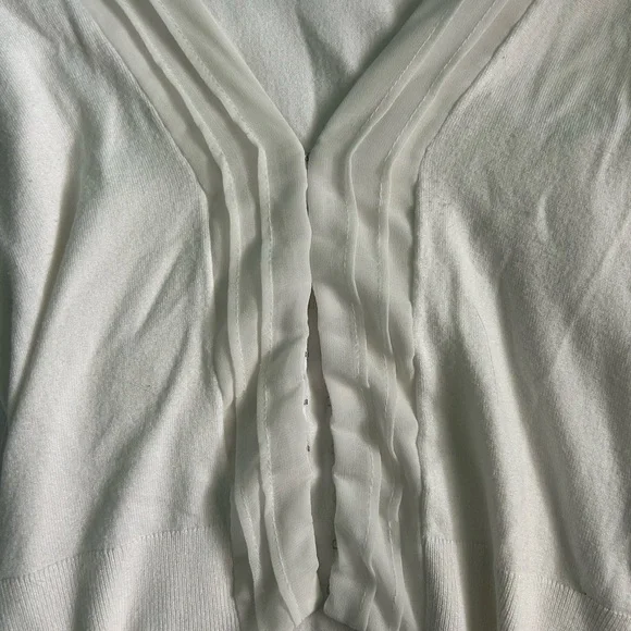 Ricki's White V-Neck Ruffle-Front Sweater - Picture 3 of 5